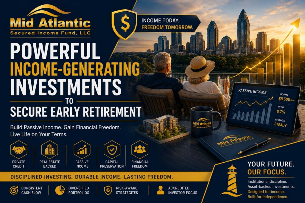 Income-generating investment strategies for early retirement through private credit, secured lending, and real estate-backed passive income investing.