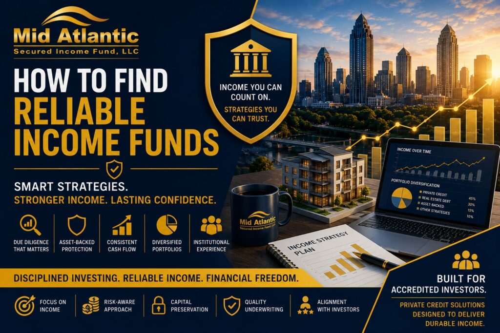 Reliable income fund investing strategies featuring private credit, passive income, institutional underwriting, and diversified portfolio construction.